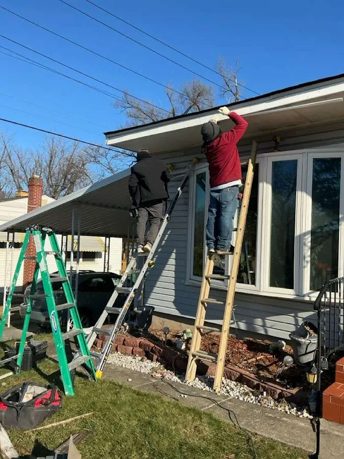 Restoration crew performing exterior repair in Thornton